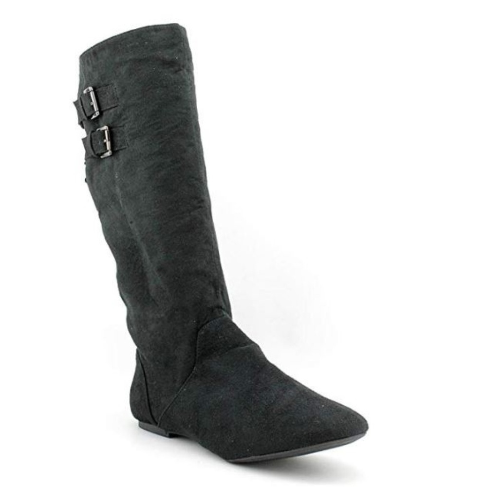 Material Girl Bonita Knee-High Boots Black-NEW - Picture 1 of 5